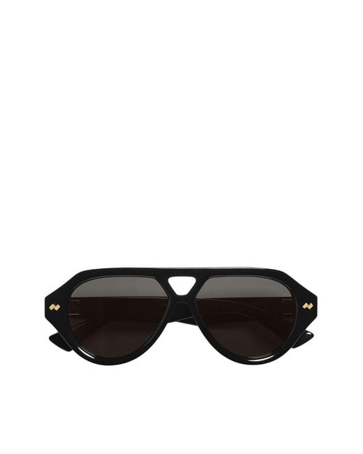 Bottega Veneta Black Dizzy Aviator Sunglasses for men