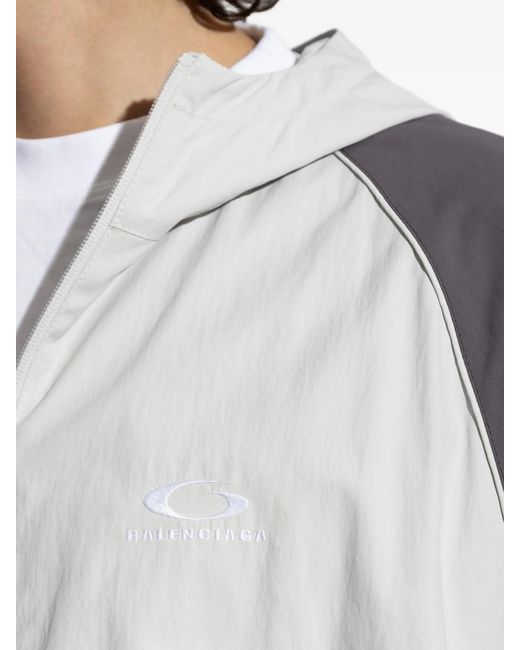Balenciaga Gray Zip-up Hooded Jacket for men