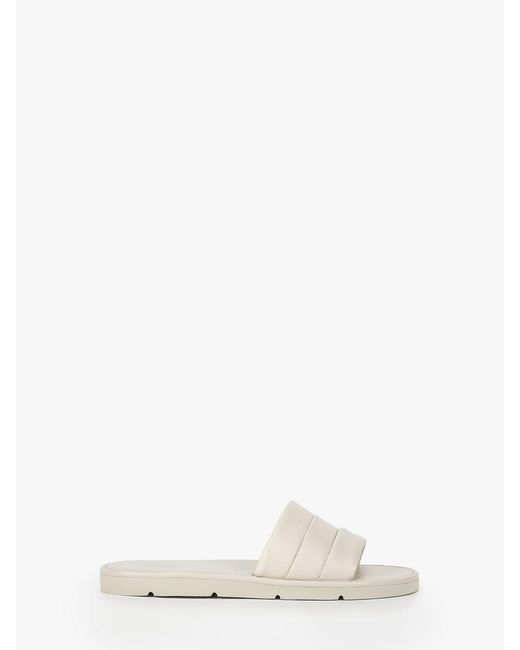 Vince Olina Quilted Leather Slides in White - Lyst