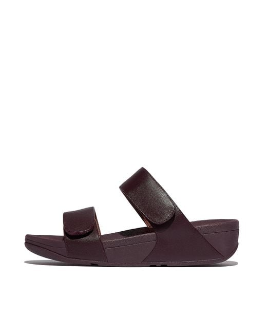 Fitflop Brown Women Lulu Adjustable Leather Slides
