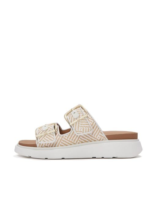 Fitflop Natural Gen-Ff Buckle Graphic-Weave Two-Bar Slides