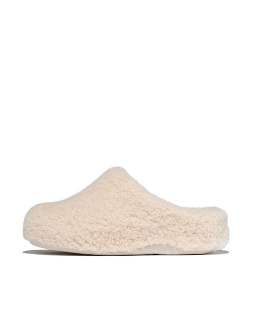 Fitflop Natural Shuv Curly-Shearling Clogs