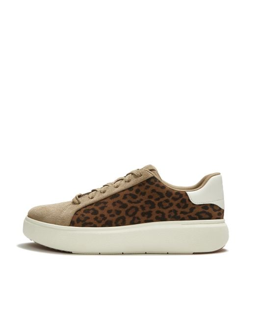 Fitflop Brown Rtg Suede Trainers, Leopard Print, Size: Uk