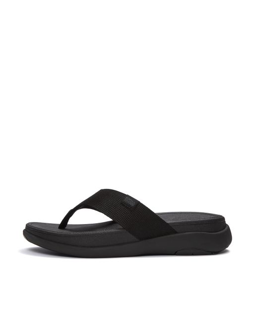 Fitflop Black F-Mode Go Toe-Post Sandals Polyester, All, Size: Uk for men