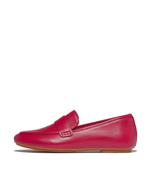 Fitflop Red Women Delicato Soft Leather Loafers, Markdown