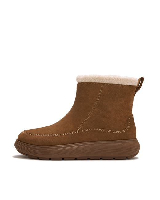 Fitflop Brown Iq-Comff Suede Boots, Terracotta, Size: Uk
