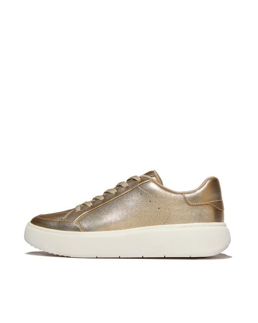 Fitflop Natural Rtg Metallic-Leather Trainers