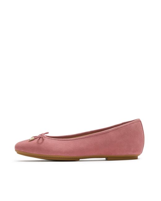 Fitflop Pink Delicato Bow Suede Ballerinas