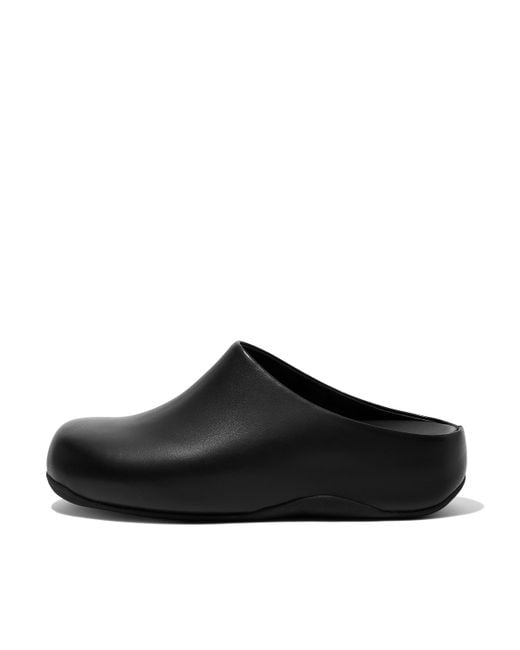 Fitflop Black Shuv Leather Clogs