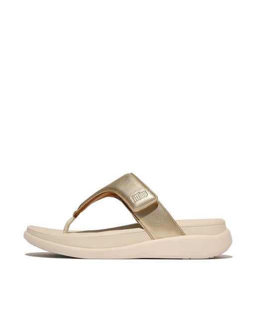 Fitflop Brown Women F-mode Go Adjustable Toe-post Sandals Faux Leather Pu