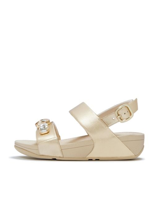 Fitflop Natural Lulu Ultra-Jewel Metallic Back-Strap Sandals