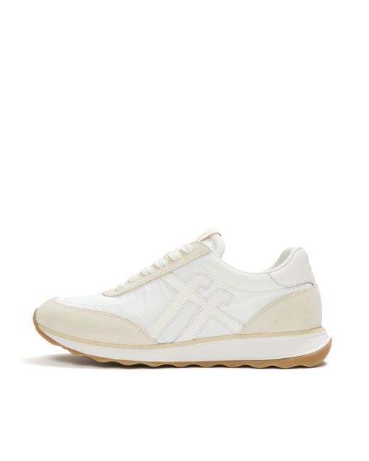 Fitflop White Retro-Q Fabric/Suede Trainers