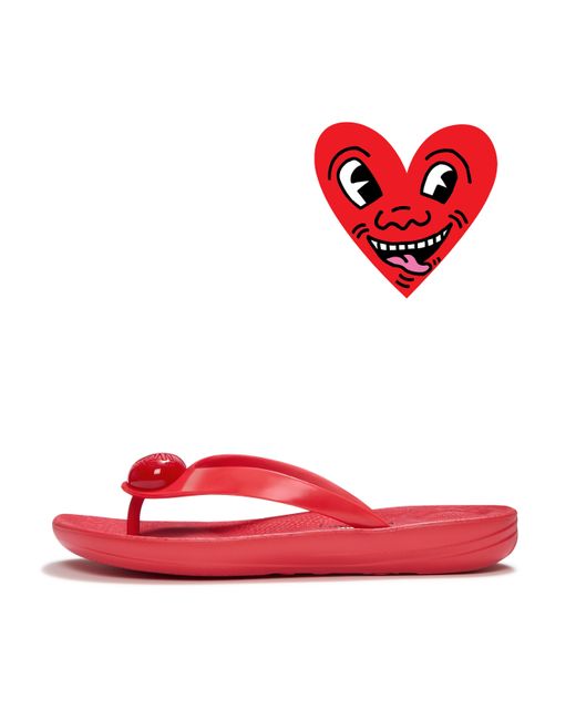 Fitflop Red Iqushion X Keith Haring Flip-Flops