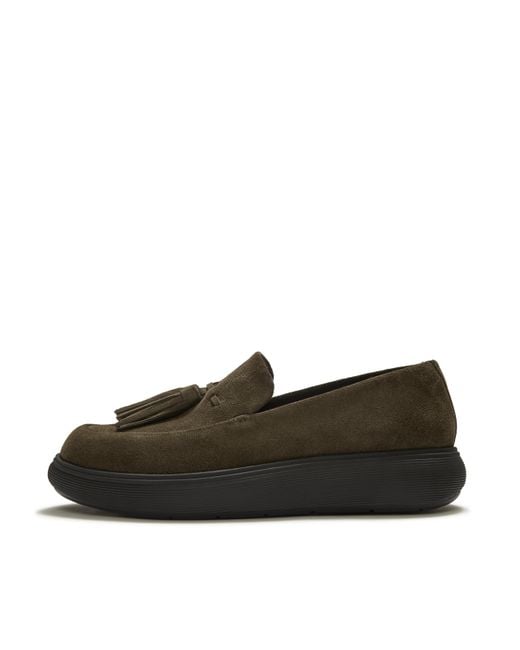 Fitflop Brown Iq-Comff Suede Tassel Loafers, Deep, Size: Uk