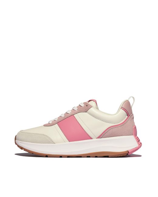 Fitflop Pink Women F-mode Flow Leather/suede Flatform Trainers Suede/leather, Markdown
