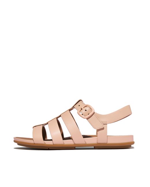 Fitflop Brown Gracie Matt-Buckle Leather Fisherman Sandals