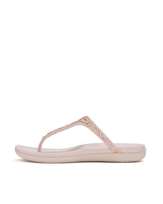 Fitflop Pink Solay Mixed-Crystal Toe-Post Sandals