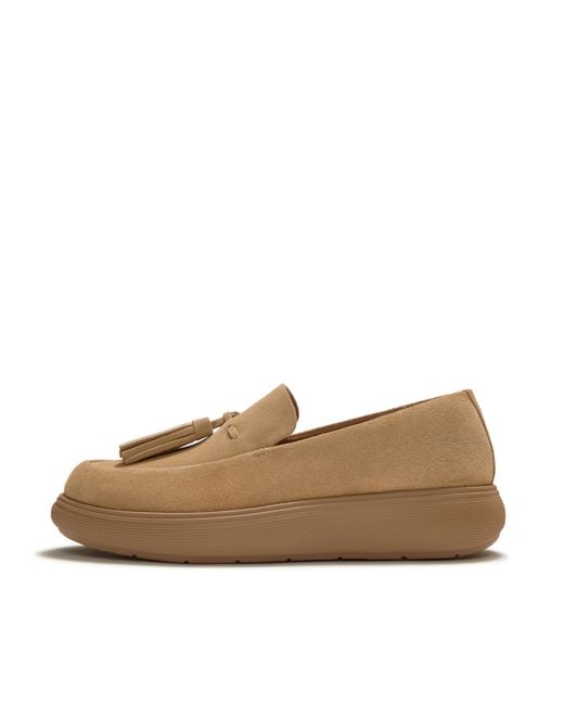 Fitflop Brown Iq-Comff Suede Tassel Loafers, Camel, Size: Uk