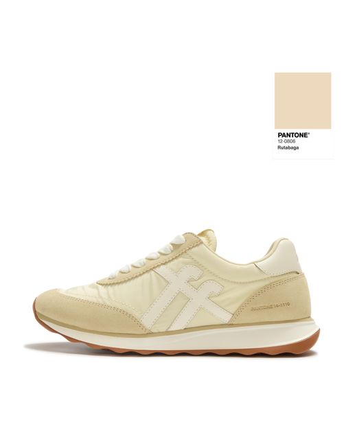 Fitflop Natural Retro-Q X Pantone Suede Trainers Rutabaga, Size: Uk