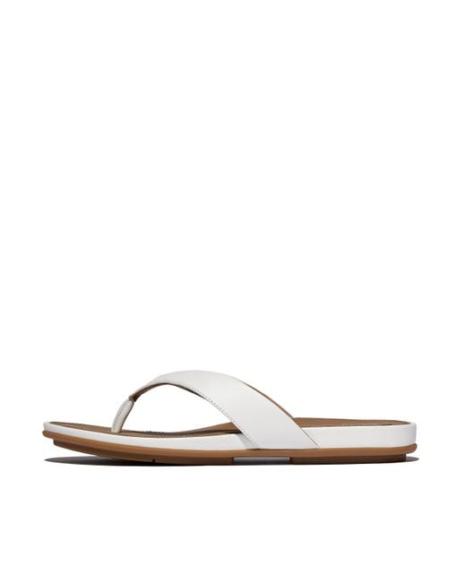 Fitflop White Gracie Leather Flip-Flops