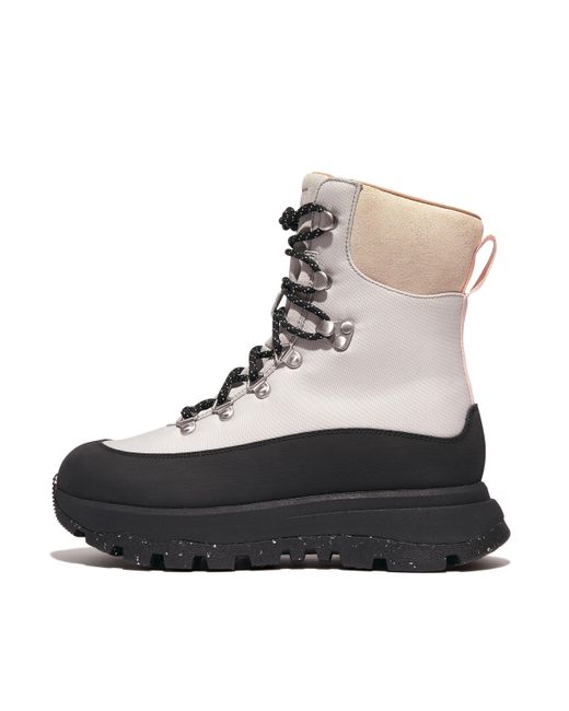 Fitflop Black Neo-D-Hyker E01 Waterproof Fabric/Suede Walking Boots Fabric (Pet Polyester)/Suede/Rubber