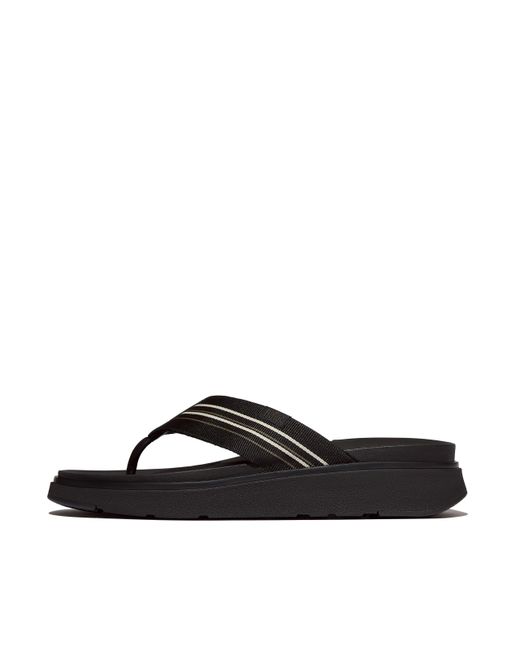 Fitflop Black Gen-ff Mens Stripy-webbing Flip-flops for men