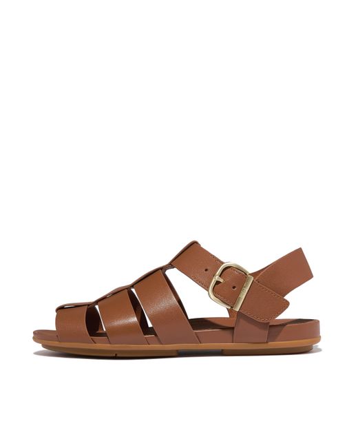 Fitflop Brown Gracie Leather Fisherman Sandals