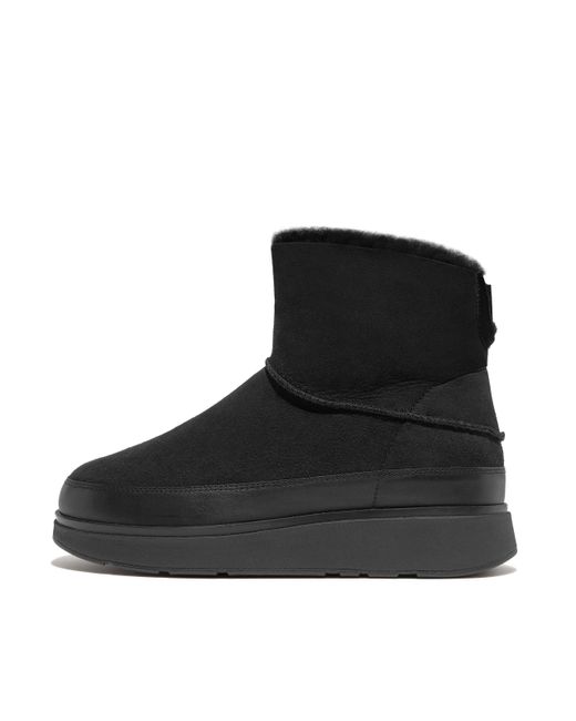 Fitflop Black Gen-Ff Mini Double-Faced Shearling Boots