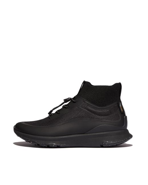 Fitflop Black Women Vitamin Ffx Water-resistant Knit-collar Sports Trainers Cordura Fabric/polyester/tpu, Markdown