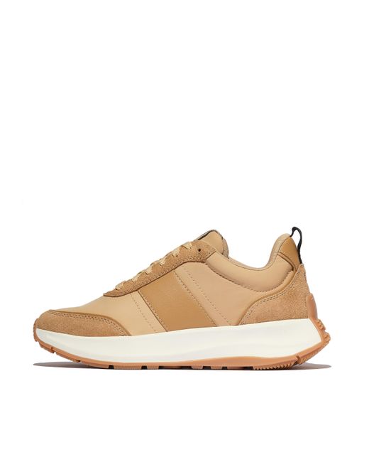 Fitflop Natural Women F-mode Flow Fabric/suede/leather Trainers Leather/suede/fabric Polyester