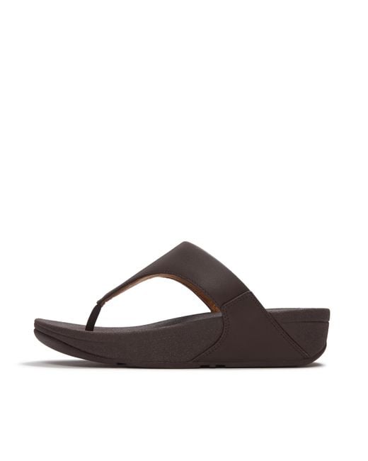 Fitflop Brown Lulu Leather Toe-Post Sandals
