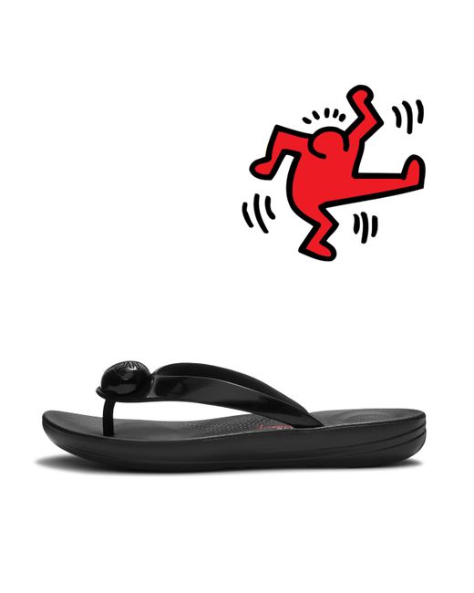 Fitflop Black Iqushion X Keith Haring Flip-Flops