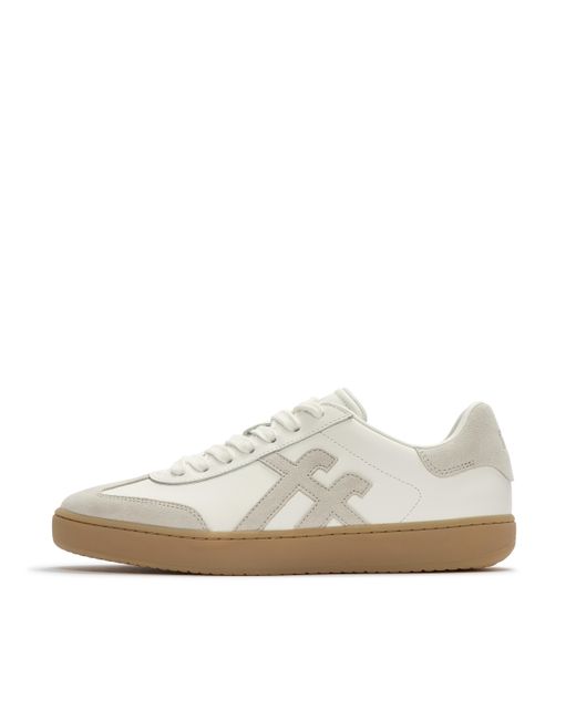 Fitflop White The Dash T-Toe Leather/Suede Trainers for men