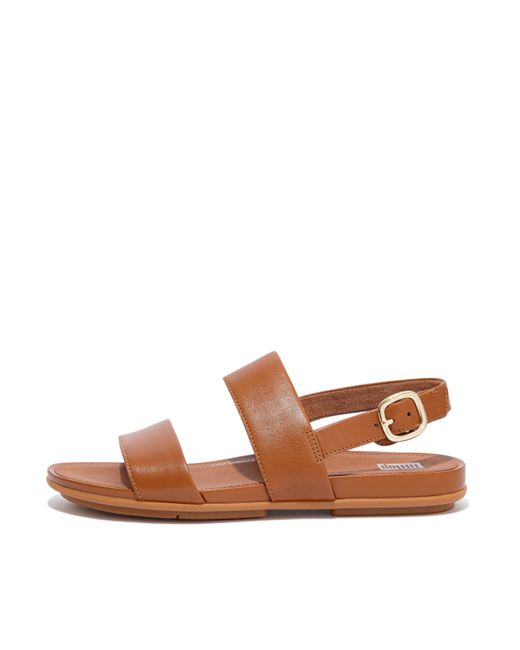 Fitflop Brown Gracie Leather Back-Strap Sandals