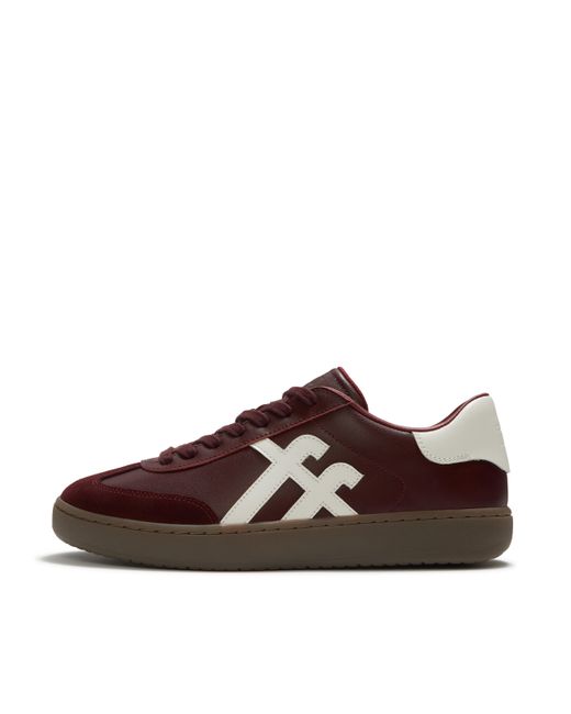 Fitflop Brown The Dash Ff T-Toe Leather Trainers, Merlot, Size: Uk
