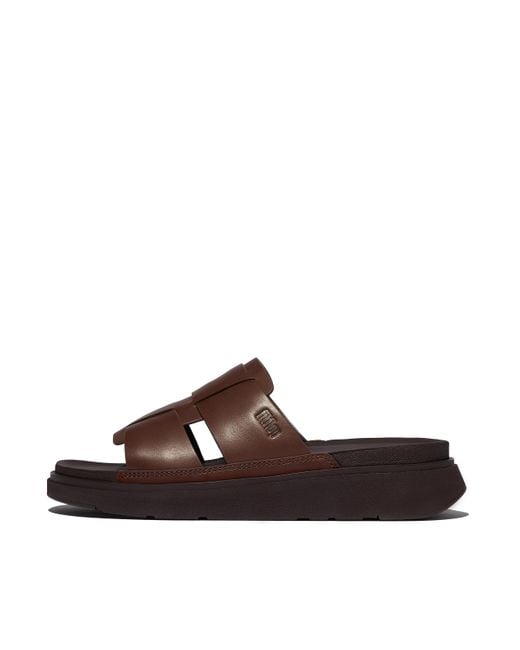 Fitflop Brown Gen-ff Mens Leather Fisherman Slides, Markdown for men