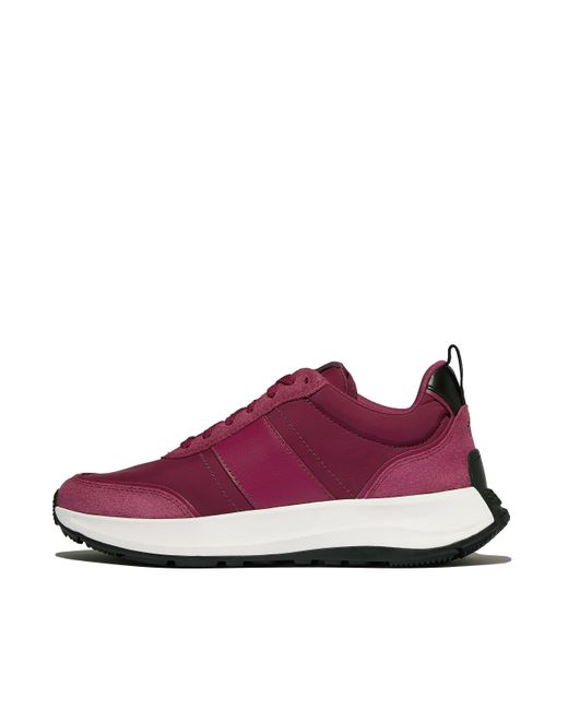 Fitflop Purple F-Mode Flow Fabric/Suede/Leather Trainers Leather/Suede/Fabric Polyester, Markdown