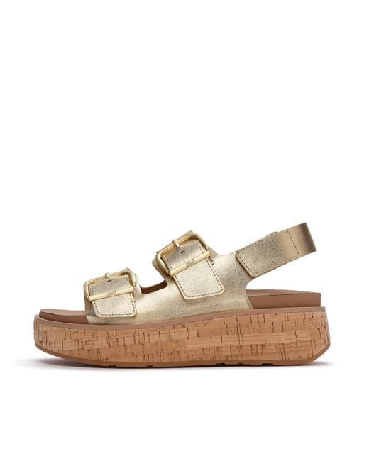 Fitflop Natural Gen-Ff Max Buckle Leather/Cork Back-Strap Sandals