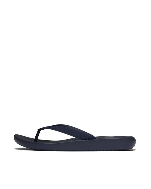 Fitflop Blue Iqushion Textured-Strap Flip-Flops for men
