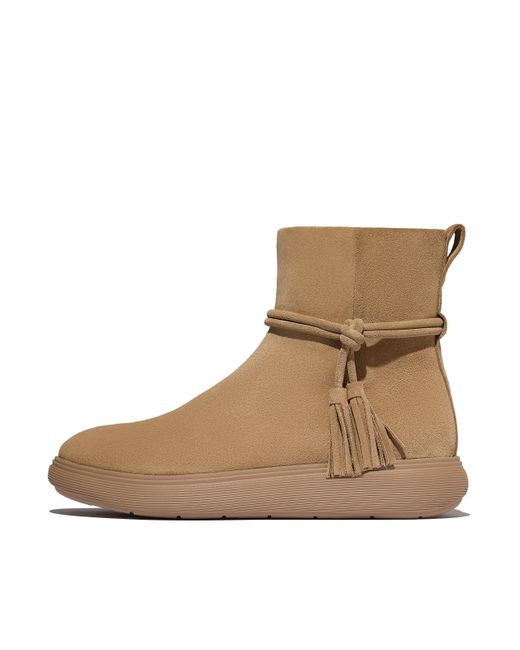 Fitflop Brown Iq-Comff Tassel Suede Short Boots
