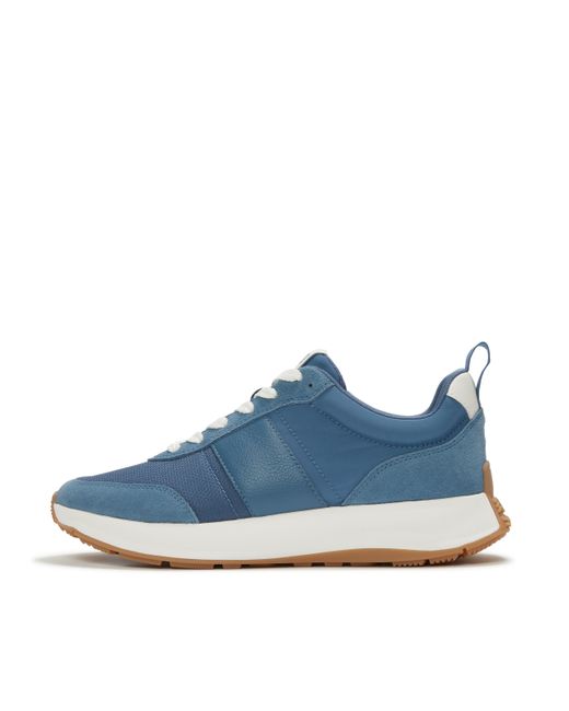 Fitflop Blue F-Mode Flow Fabric/Suede/Leather Trainers for men