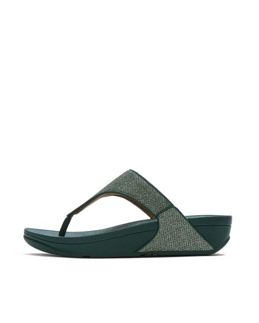 Fitflop Green Lulu Shimmerglitz Toe-Post Sandals