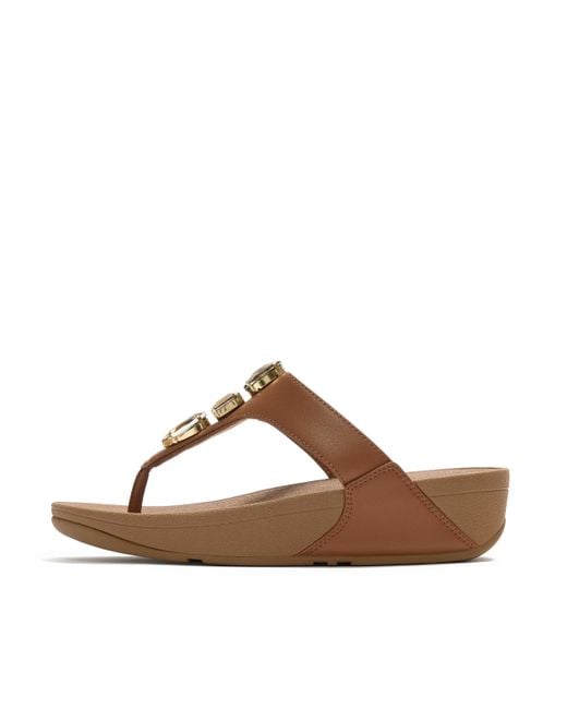 Fitflop Brown Lulu Ultra-Jewel Toe-Post Sandals