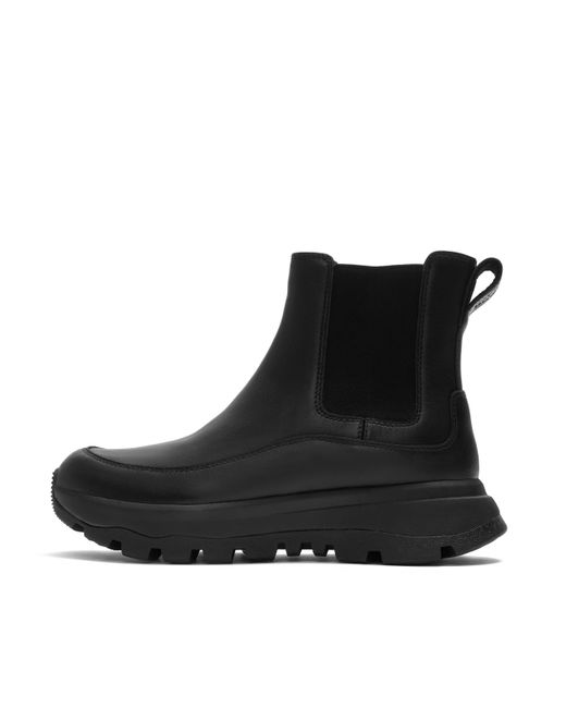 Fitflop Black Neo-D-Hyker Leather Chelsea Boots