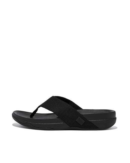 Fitflop Black Surfer Toe-Post Sandals for men