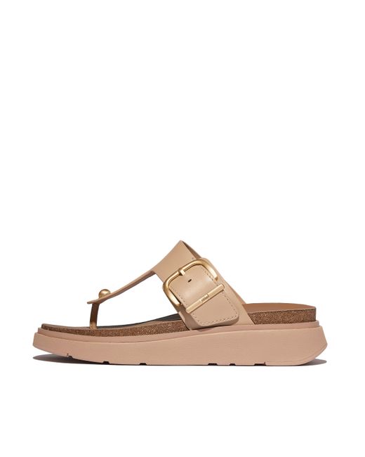 Fitflop Brown Women Gen-ff Buckle Leather Toe-post Sandals, Markdown