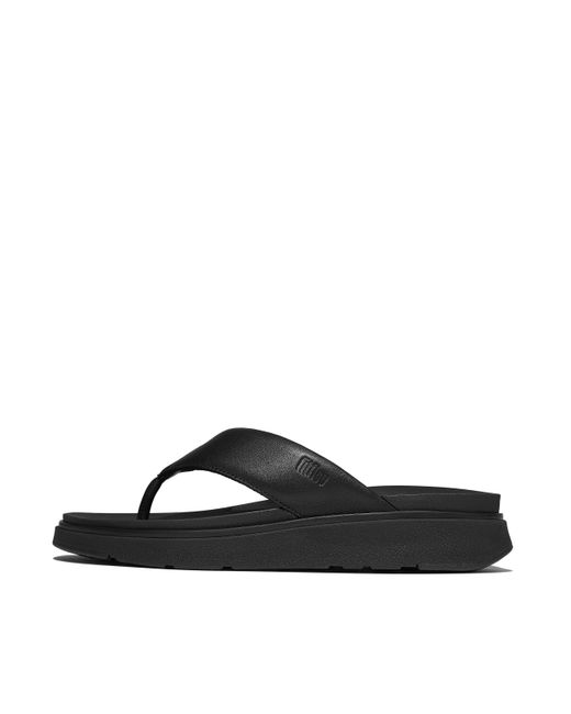 Fitflop Black Gen-Ff Leather Flip-Flops for men