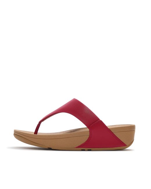 Fitflop Red Lulu Leather Toe-Post Sandals