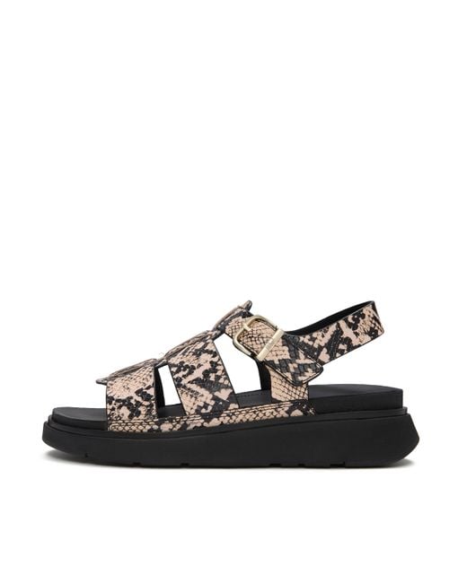 Fitflop Black Gen-Ff Leather Fisherman Sandals