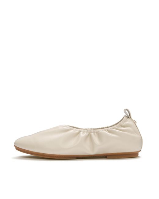 Fitflop Natural Delicato Poise Leather Ballerinas, Cream, Size: Uk